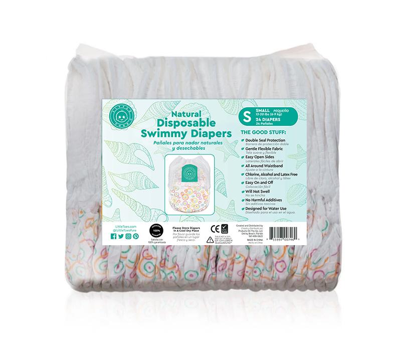 Little Toes Natural Disposable Swimmy Diapers - 24 Count Small size pack